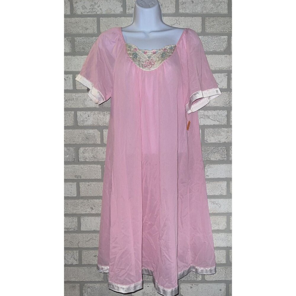 Vintage Kelly Reed Flowy Nylon Dress Nightgown Womens Medium Made In USA